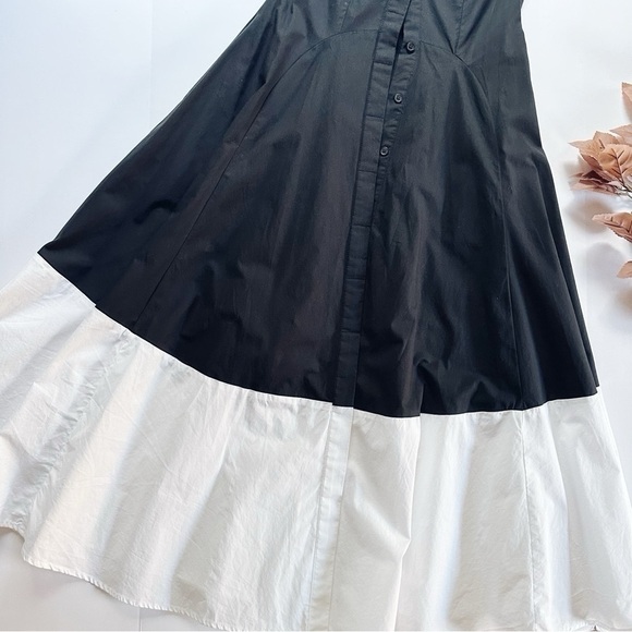 Halogen Front Seam A-Line Midi Dress Rich Black - Picture 6 of 10